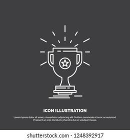 award, trophy, prize, win, cup Icon. Line vector symbol for UI and UX, website or mobile application