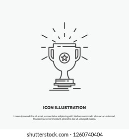 award, trophy, prize, win, cup Icon. Line vector gray symbol for UI and UX, website or mobile application
