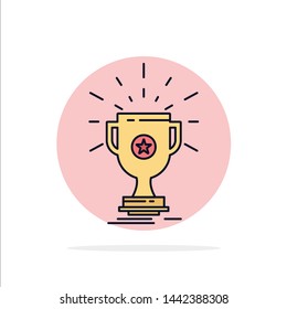 award, trophy, prize, win, cup Flat Color Icon Vector