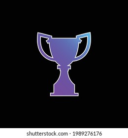 Award Trophy Silhouette blue gradient vector icon