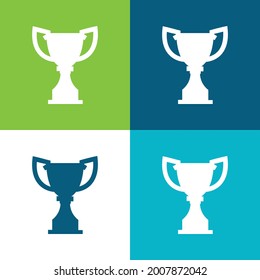 Award Trophy Silhouette Flat four color minimal icon set