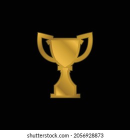 Award Trophy Silhouette gold plated metalic icon or logo vector