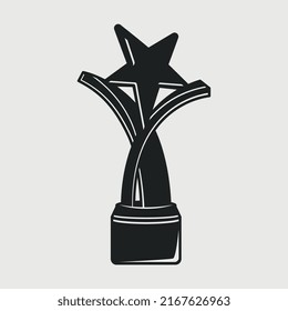 Award Trophy Silhouette, Trophies Star Svg, Champion Trophy, Award Svg, Prize, Sports Winner Awards,