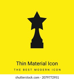 Award Trophy With Star Shape minimal bright yellow material icon
