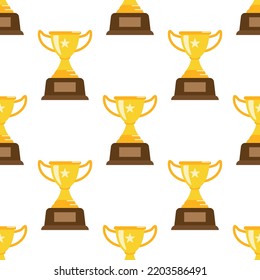 Award trophy statue seamless. Flat and solid color