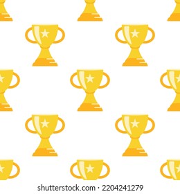 Award trophy statue seamless. Flat and solid color