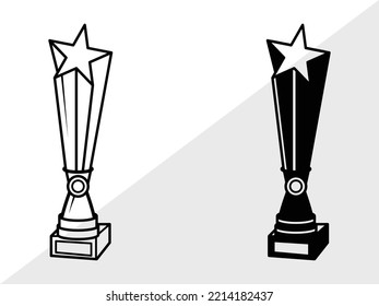 Award Trophy SVG Printable Vector Illustration