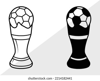 Award Trophy SVG Printable Vector Illustration