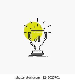 award, trophy, win, prize, first Line Icon