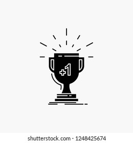 award, trophy, win, prize, first Glyph Icon. Vector isolated illustration