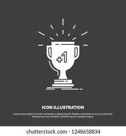 award, trophy, win, prize, first Icon. glyph vector symbol for UI and UX, website or mobile application