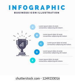 award, trophy, win, prize, first Infographics Template for Website and Presentation. GLyph Gray icon with Blue infographic style vector illustration.