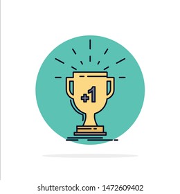 award, trophy, win, prize, first Flat Color Icon Vector