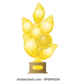 Award trophy for winners in competitions. Icon in flat style. Isolated illustrations