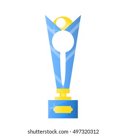 Award trophy for winners in competitions. Icon in flat style. Isolated illustrations