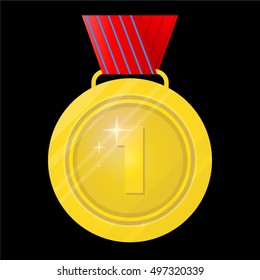 Award trophy for winners in competitions. Icon in flat style. Isolated illustrations