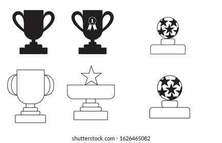 Award Tropy School Education Purpose Vector Icon line draw