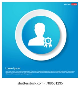 Award user Icon Abstract Blue Web Sticker Button