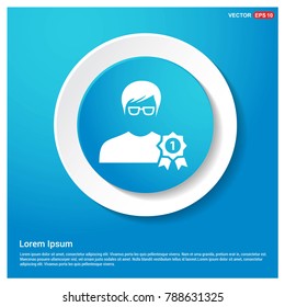 Award user Icon Abstract Blue Web Sticker Button