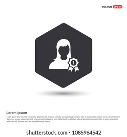 Award user Icon Hexa White Background icon template