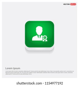Award user IconGreen Web Button - Free vector icon
