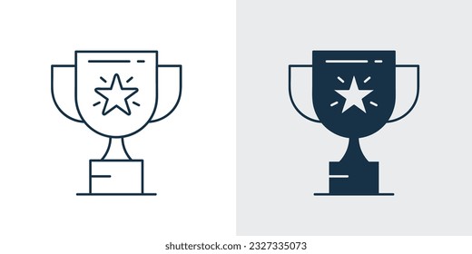 Award vector icon, Achievement winner Champion Cup reward with star vector illustration