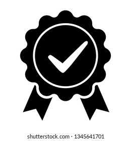 Award vector icon, approval illustration sign. Ok symbol. Medal logo.