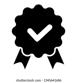 Award vector icon, badge with ribbons icon