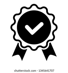 Award vector icon, badge with ribbons icon