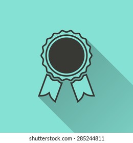 Award - vector icon in black on a green background.