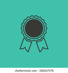 Award  - vector icon in black on a green background.