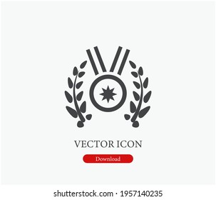 Award vector icon.  Editable stroke. Symbol in Line Art Style for Design, Presentation, Website or Apps Elements, Logo. Pixel vector graphics - Vector