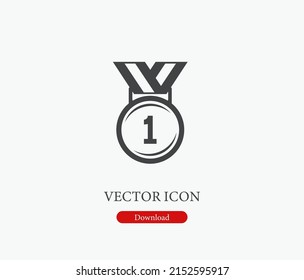 Award vector icon. Editable stroke. Symbol in Line Art Style for Design, Presentation, Website or Mobile Apps Elements, Logo. Award symbol illustration. Pixel vector graphics - Vector
