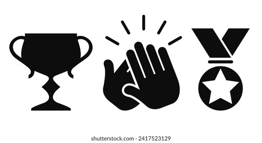 Award vector icon, honour signs isolated on white background. Flat illustration for sport or business design issue, success concept symbols