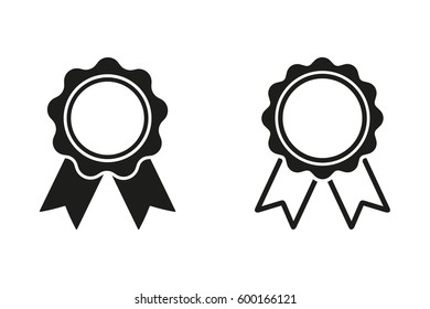 Ribbon Medal Doodles Hand Drawn Badge Stock Vector (Royalty Free ...