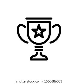Award vector icon in line art style, Cup sign, Win symbol, Design element
