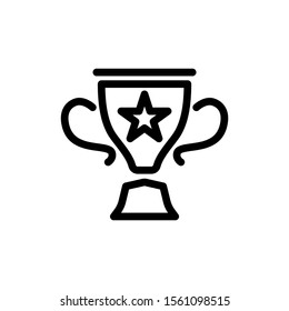 Award vector icon in line art style, Cup sign, Win symbol, Design element