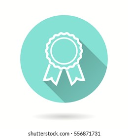Award vector icon with long shadow. Illustration isolated for graphic and web design.