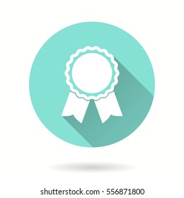 Award vector icon with long shadow. Illustration isolated for graphic and web design.