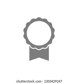 Award vector icon, medal ribbon, flat design