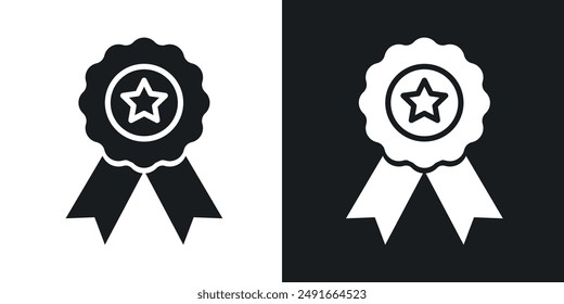 Award vector icon set in solid style.