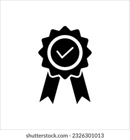 Award vector icon . Symbol collection of approved, certified, qualified, the best, and check mark. Vector sign set of rosette. isolated on white background.