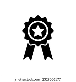 Icono del vector de premio. Colección de símbolos de marca aprobada, certificada, calificada, la mejor y la mejor. Conjunto de signos vectores de rosette. aislado de fondo blanco.