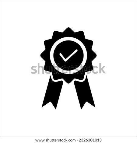 Award vector icon . Symbol collection of approved, certified, qualified, the best, and check mark. Vector sign set of rosette. isolated on white background.