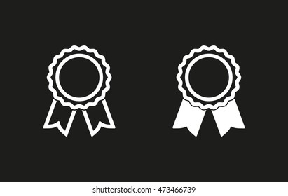 Award vector icon. White illustration isolated on black background for graphic and web design.