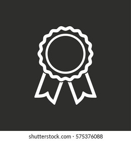 Award vector icon. White illustration isolated on black background for graphic and web design.