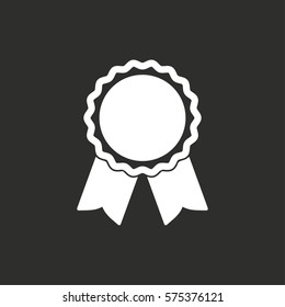 Award vector icon. White illustration isolated on black background for graphic and web design.