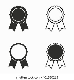 Award    vector icons set. Black  illustration isolated on white  background for graphic and web design.
