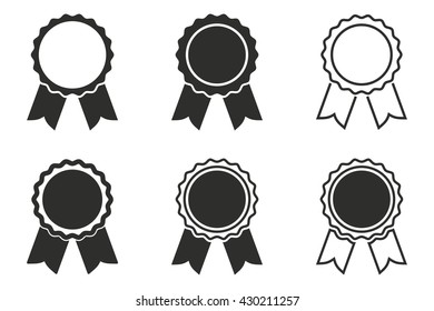 Award vector icons set. Black illustration isolated on white background for graphic and web design.