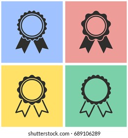 Award vector icons set. black Illustration isolated for graphic and web design.